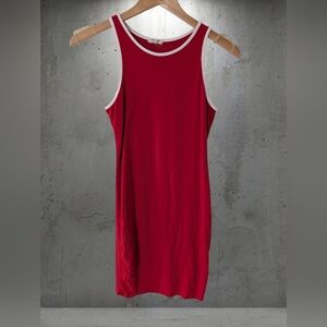 Heart Hips Red Tank Dress with White Trim